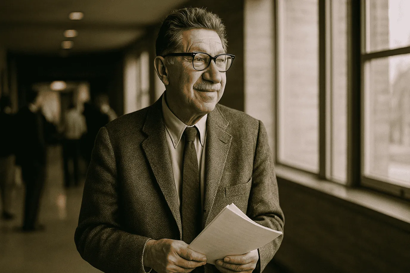 Portrait imaginaire d'Abraham Maslow, psychologue humaniste américain - cette image fictive ne représente pas le personnage réel