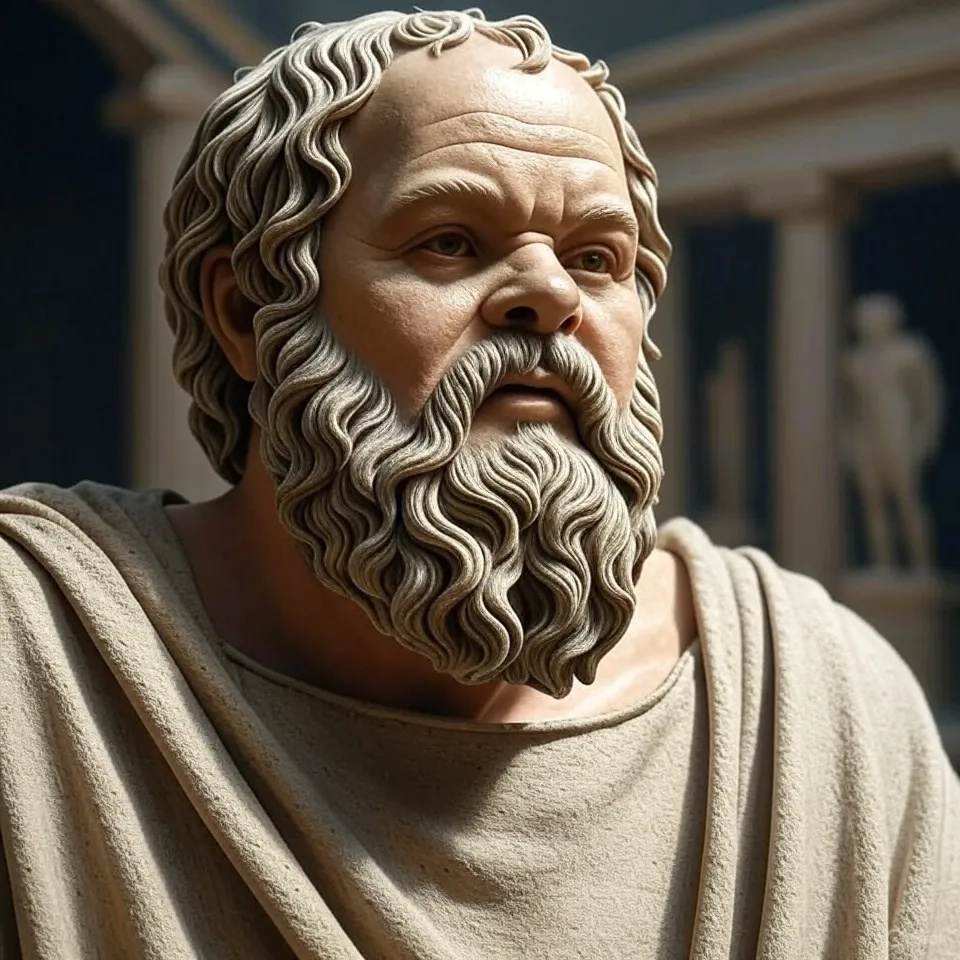 Portrait fictif d'Anaximandre de Milet, philosophe présocratique grec, créateur de la cosmologie de l'apeiron et pionnier de la géographie scientifique