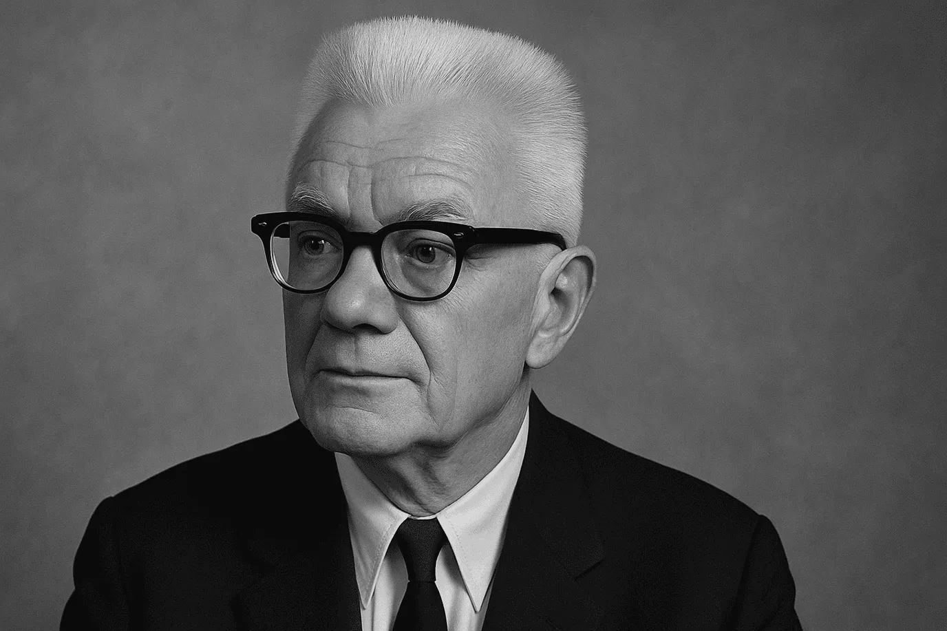 Représentation imaginaire et fictive de Carl Gustav Hempel, ne représentant pas le philosophe réel