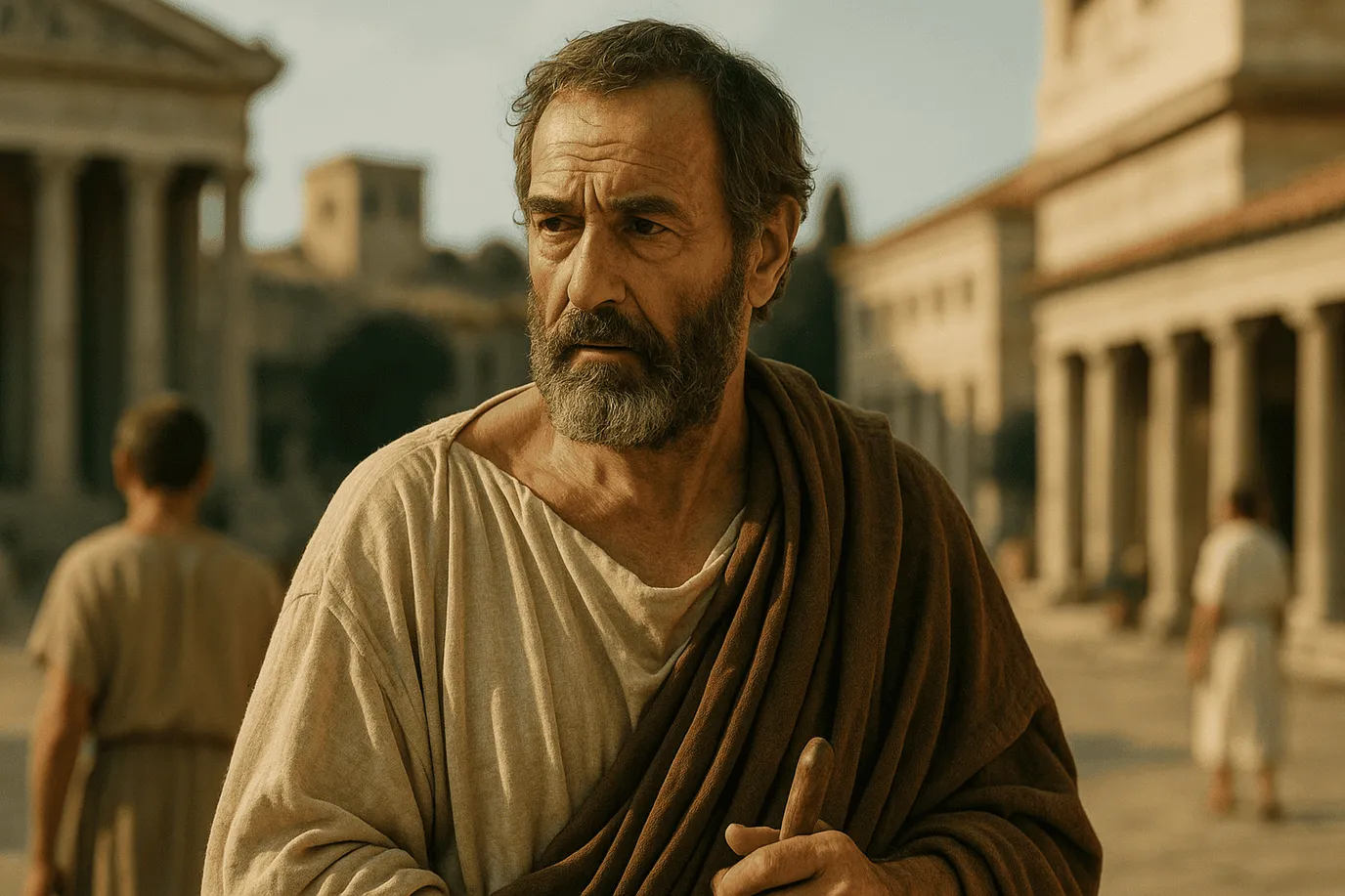 Représentation imaginaire et fictive de Démocédès de Crotone, médecin grec, cette image ne représente pas le personnage historique réel