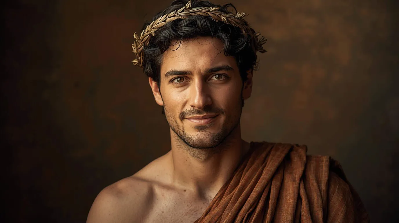 Portrait imaginaire du philosophe Épicure, fondateur de l'épicurisme et théoricien du plaisir raisonnable - image fictive ne représentant pas le personnage historique réel.