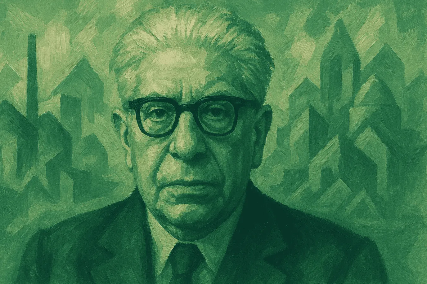 Image fictive d'Ernst Bloch, représentation imaginaire ne correspondant pas au philosophe réel
