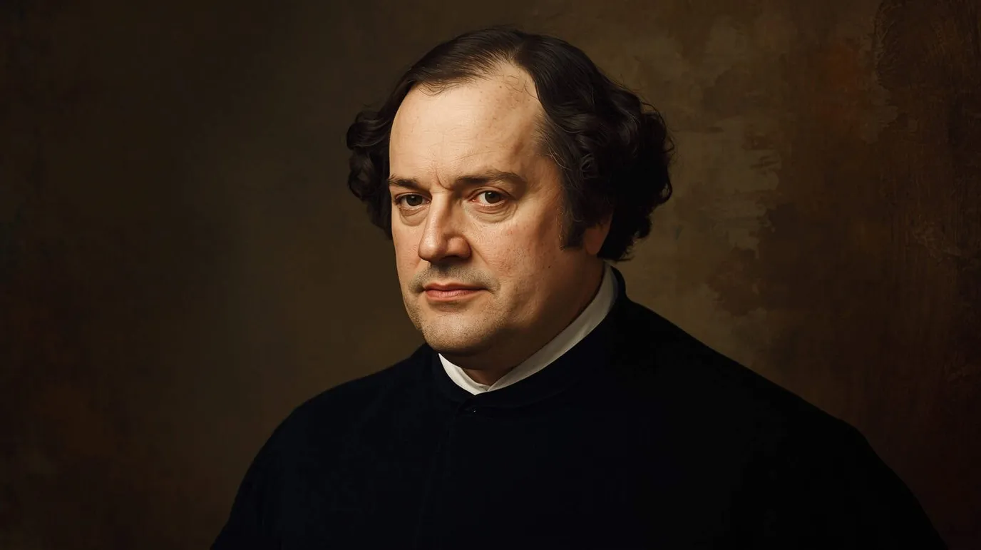Portrait imaginaire de Francis Bacon, philosophe anglais et pionnier de la méthode scientifique expérimentale - image fictive ne représentant pas le personnage réel