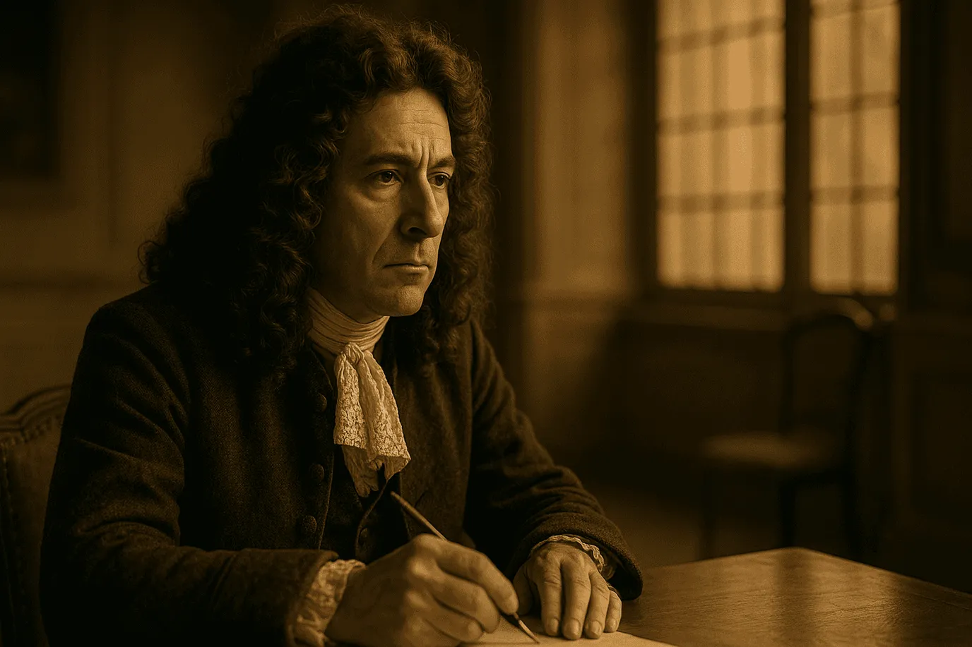Image fictive de Jean de La Bruyère, moraliste français du XVIIᵉ siècle, ne représentant pas le personnage réel