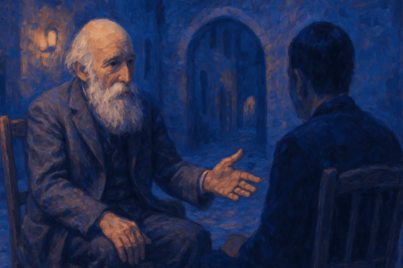 Représentation fictive et imaginaire de Martin Buber, qui ne correspond pas à son apparence réelle