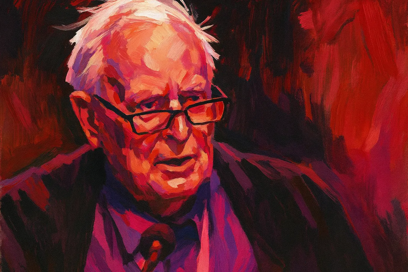 Image imaginaire de Michael Scriven, philosophe contemporain de la science et de l'évaluation. Cette représentation fictive ne correspond pas au personnage réel.