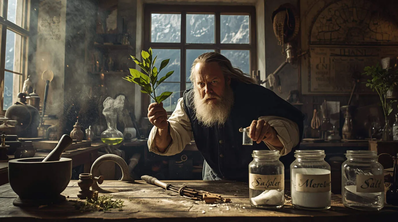 Paracelse, philosophe et alchimiste de la Renaissance, basé sur le sujet de l'article. L'image est imaginaire et non une représentation réelle.