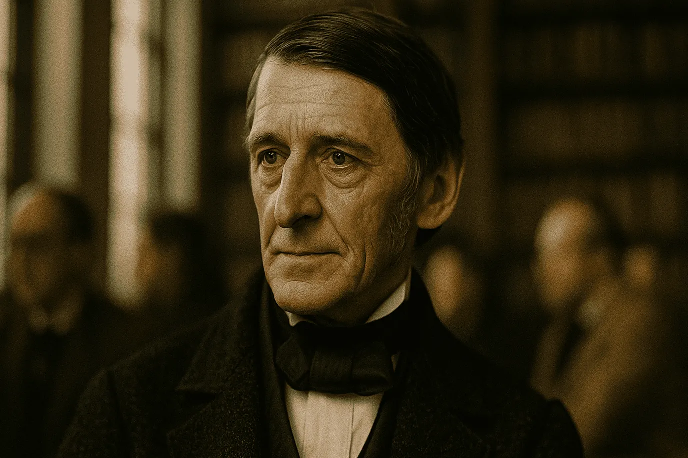 Ralph Waldo Emerson, basé sur le sujet de l'article, et précisant que l'image est imaginaire et non une représentation réelle.