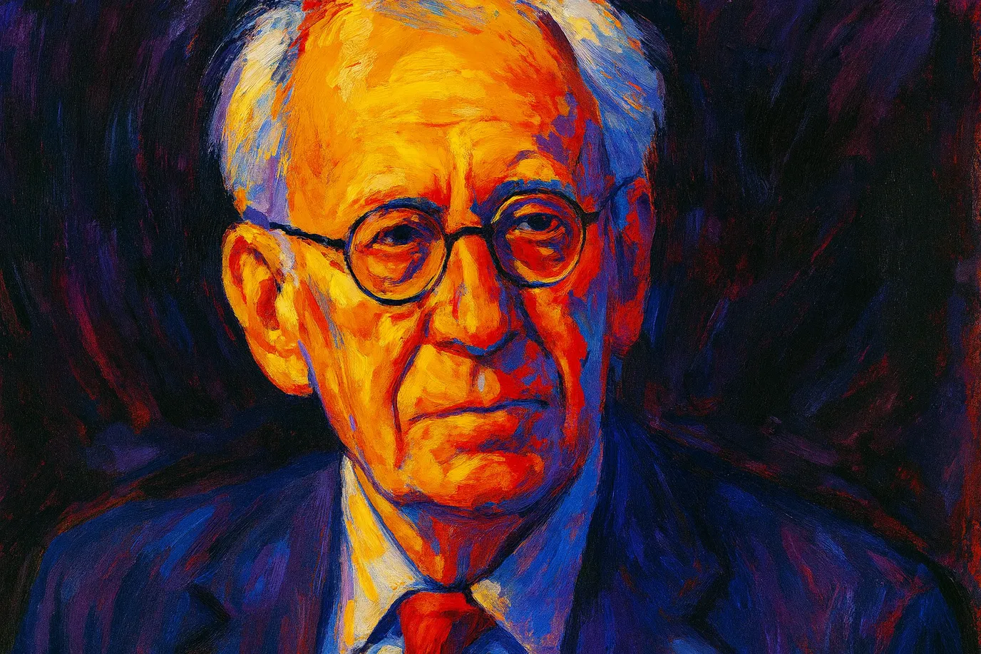 Image fictive de Richard Jeffrey, philosophe américain spécialiste du probabilisme ; cette représentation est imaginaire et ne correspond pas à la personne réelle.