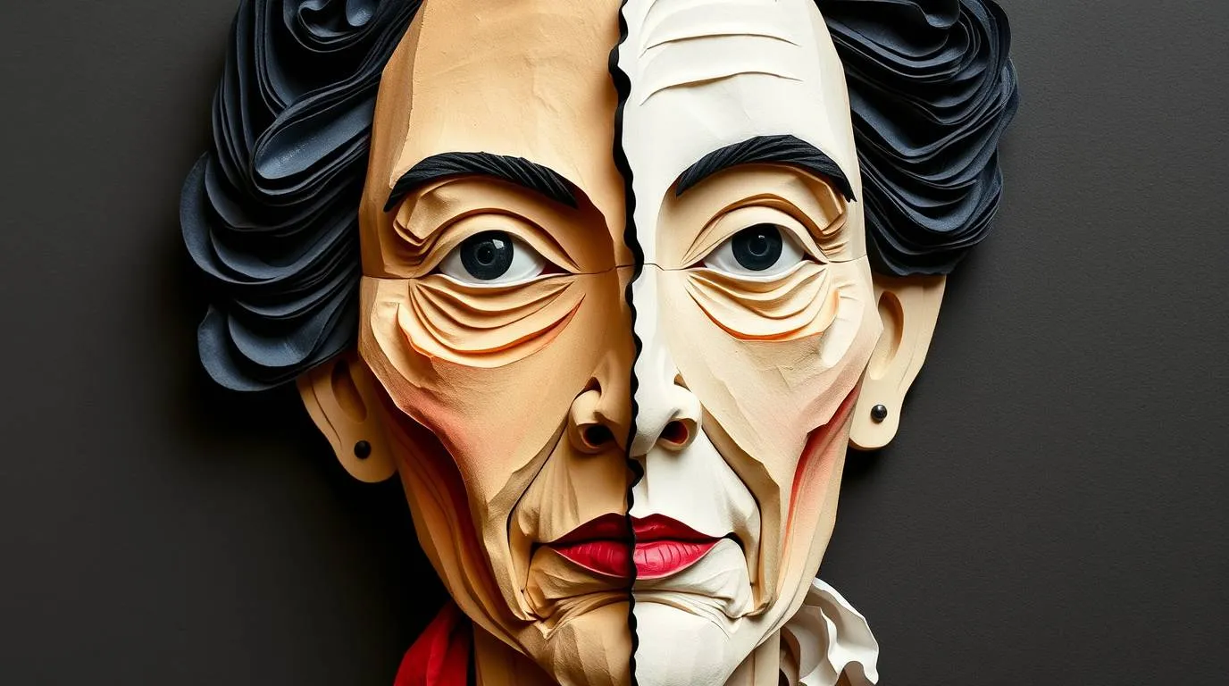 Portrait imaginaire de la philosophe Simone de Beauvoir, figure majeure de l'existentialisme et pionnière du féminisme moderne - image fictive ne représentant pas le personnage historique réel.