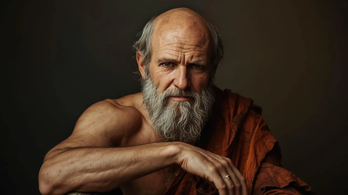 Portrait fictif de Socrate, philosophe grec de l'Antiquité classique, fondateur de la méthode dialectique et martyr de la philosophie