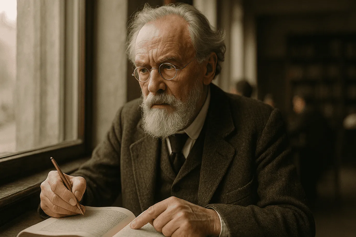 Portrait imaginaire de Wilhelm Dilthey, philosophe allemand du XIXe siècle - cette représentation fictive ne constitue pas une image réelle du penseur